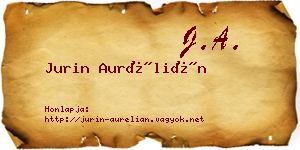 Jurin Aurélián névjegykártya